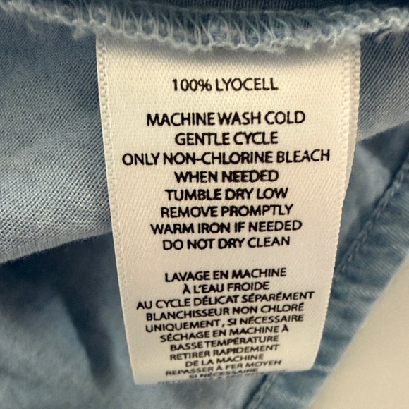 BLL New York Blue Boho Embroidered Blouse 1X 100% Lyocell Peasant Top - Picture 13 of 13